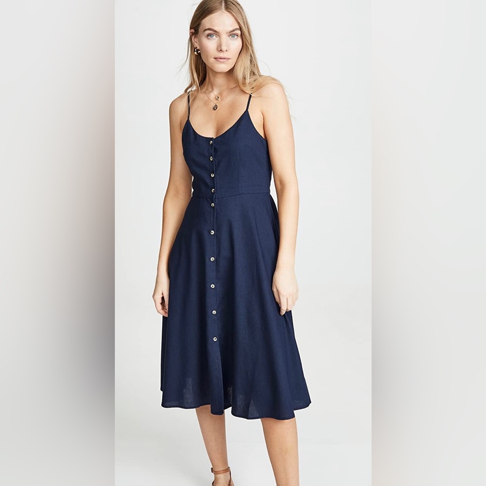 Rolla’s Navy Midsummer Linen Dress Size S